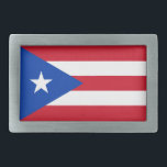 Fivela de cinto da bandeira de Puerto Rico<br><div class="desc">Fivela de cinto da bandeira de Puerto Rico</div>