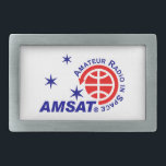 Fivela de cinto do logotipo de AMSAT<br><div class="desc">Uma fivela de cinto que caracteriza o logotipo de AMSAT.</div>