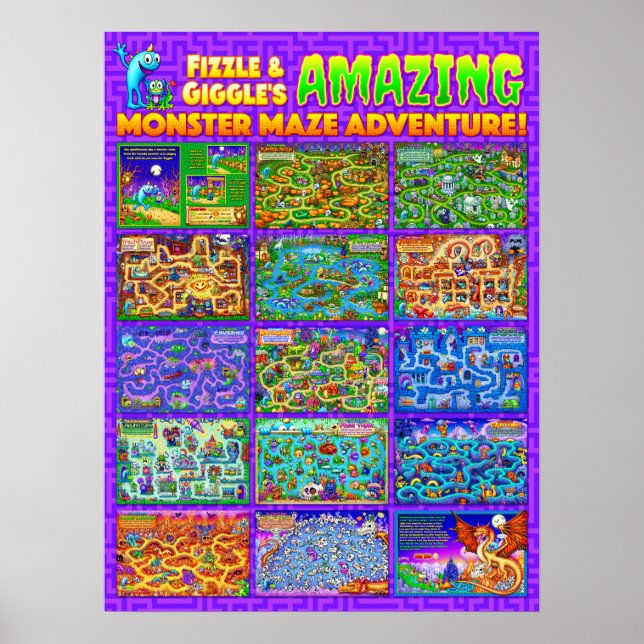 Fizzle & Giggle's Incrível Monster Maze Poster (Frente)