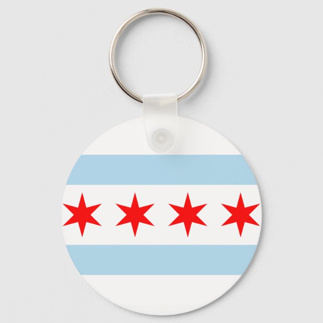 Flag of Chicago, Illinois Chaveiro (Frente)