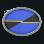 Flag of Folsom, California<br><div class="desc">Belt Buckle with a design with the flag of Folsom,  California. A blue,  black,  and yellow flag</div>