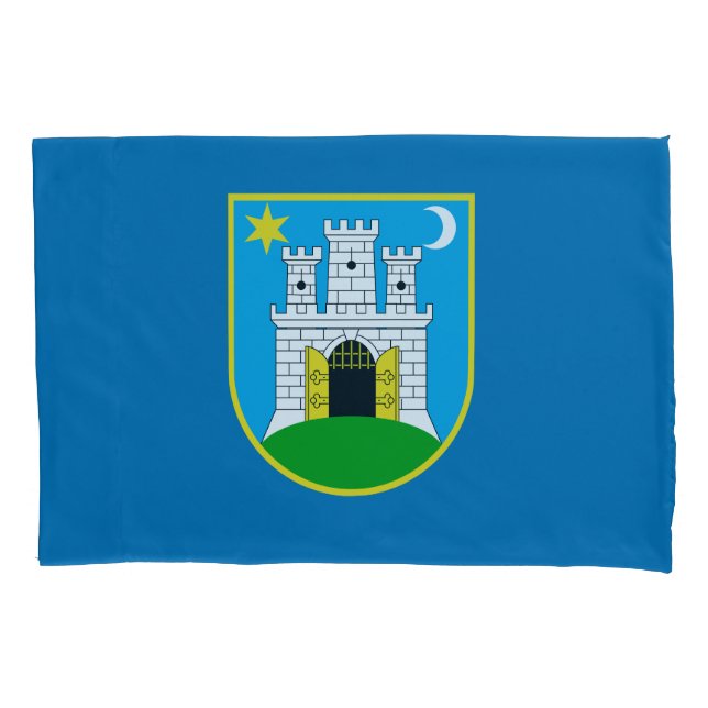 Flag of Zagreb, Croatia Pillow Case (Frente)