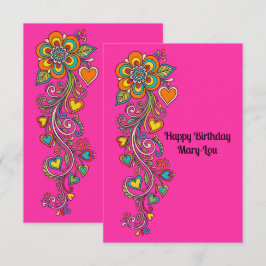 Flaire Floral Retro Gavinhas Borda 18 + seu texto