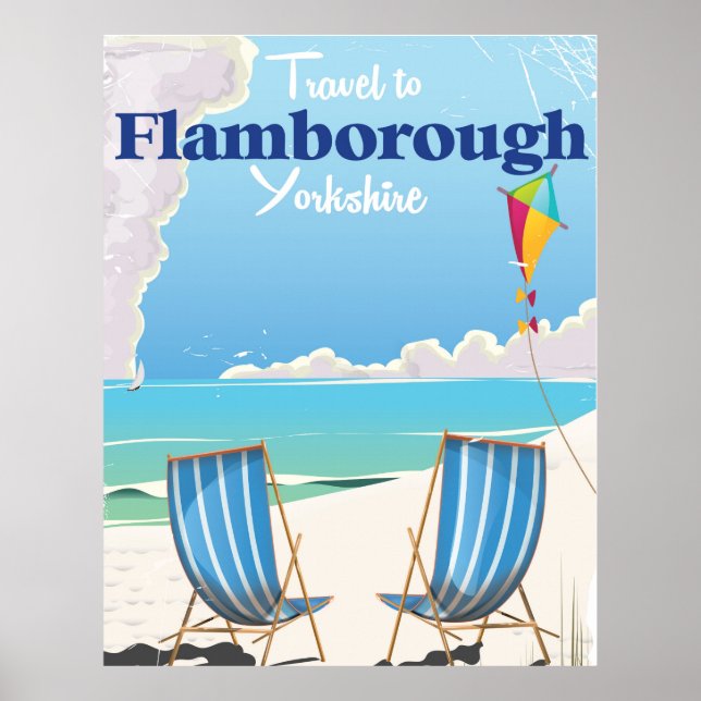 Flamborough Yorkshire poster de viagens (Frente)
