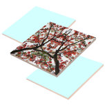 Flamboyant Royal Poinciana Tree<br><div class="desc">A Flamboyant,  Royal Poinciana ou Flame,  com as suas flores laranja e vermelha tropicais a atingir o céu azul e as nuvens brancas,  inspira-se neste design único e intrincado. Este é um dos quatro designs coordenadores. Esta imagem é uma fotografia original de JLW_PHOTOGRAPHY</div>