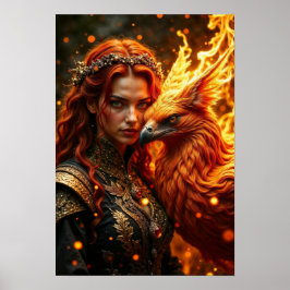Flame Enchantress Fantasy Poster