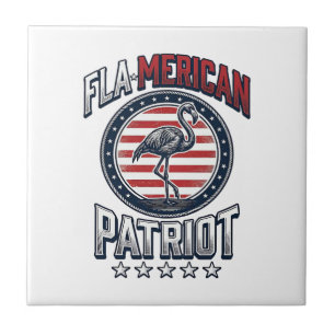 Flamericano Patriota Flamingo Vetorial Vintage