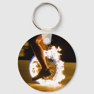 Flaming Unicycle Chaveiro