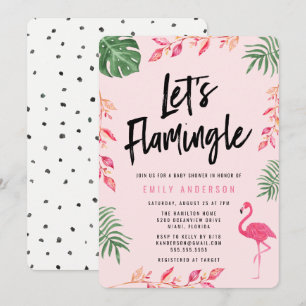 Flamingle de vamos Convite ao Chá de fraldas