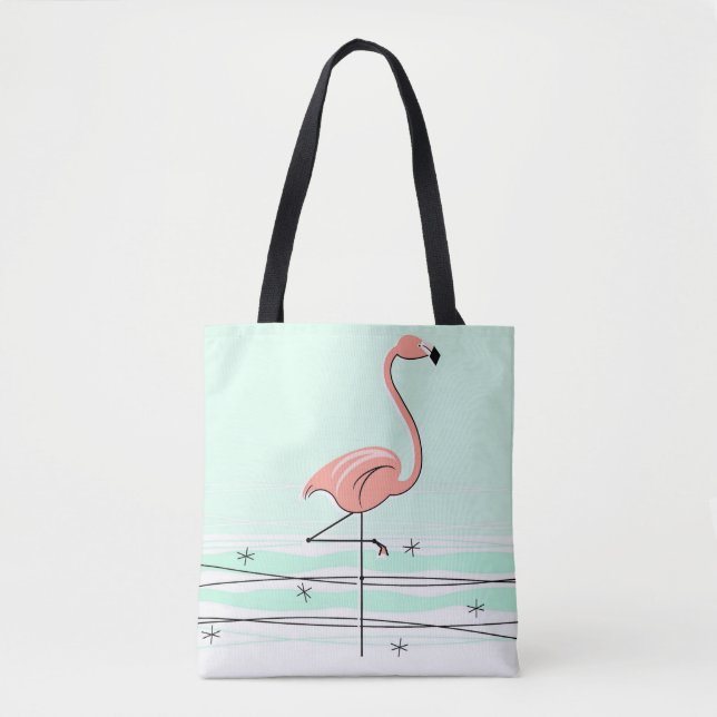 Flamingo Aqua por todo o bolsa (Frente)