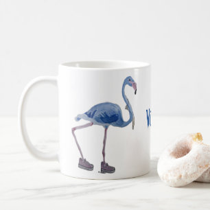 FLAmingo azul com caneca de pérolas. Vote Harris 2