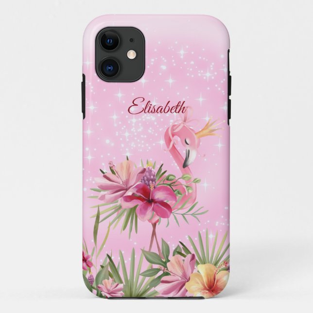 Flamingo Com capas de iphone De Casquilho Ouro (Verso)