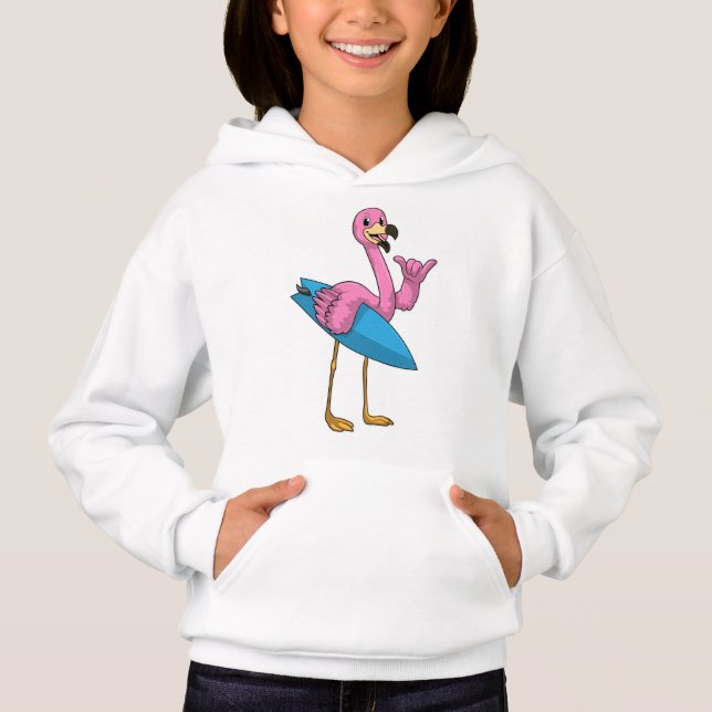Flamingo como surfista com surfboard (Frente)