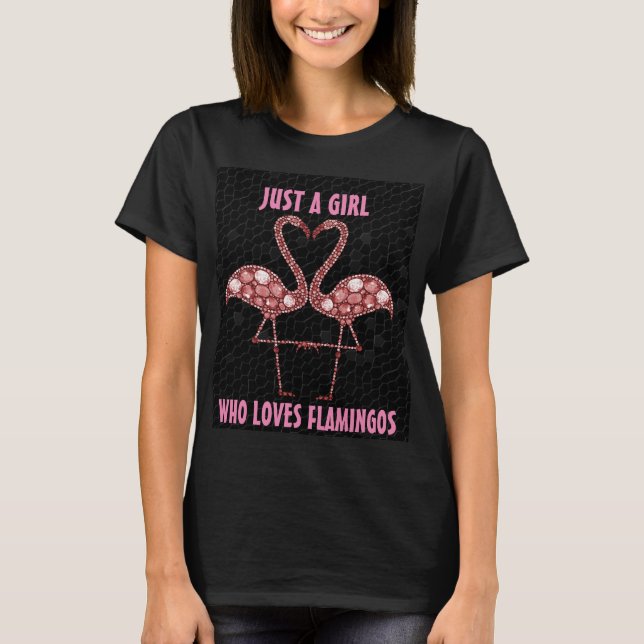flamingo cor-de-rosa brilho ama camisetas flamingo (Frente)