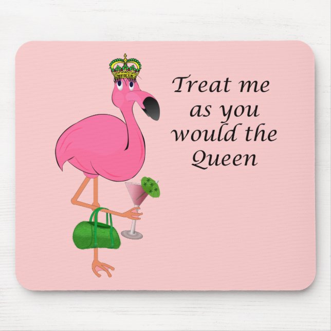 Flamingo cor-de-rosa engraçado Mousepad (Frente)