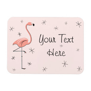 Flamingo, cor-de-rosa, ímã de texto flexível