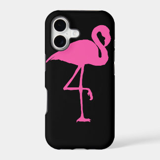 Flamingo cor-de-rosa no fundo preto