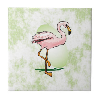 Flamingo cor-de-rosa no fundo verde pálido