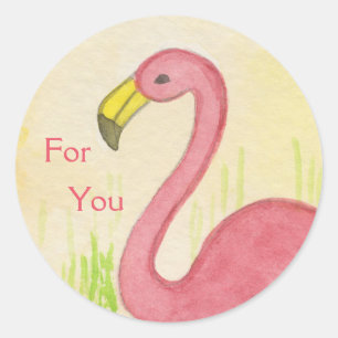 Flamingo cor-de-rosa para você etiqueta