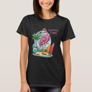 Flamingo Da Hora De Verão Na Camisa Da Viagem Da 