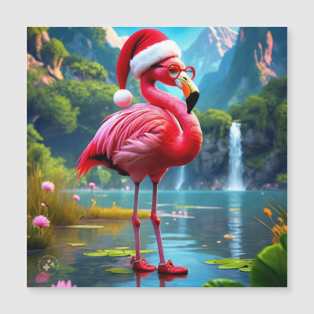 Flamingo de Natal como Papai Noel-47476 (Frente)