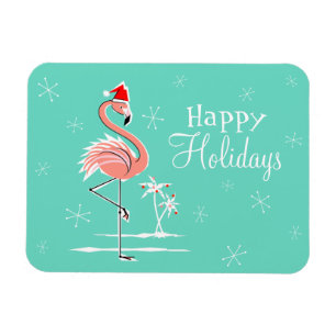 Flamingo de Natal Feliz Holiday, ímã flexível