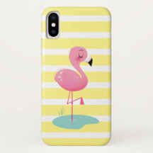 Flamingo e Capa de telefone de stripes