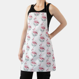Flamingo e Flores Padrão