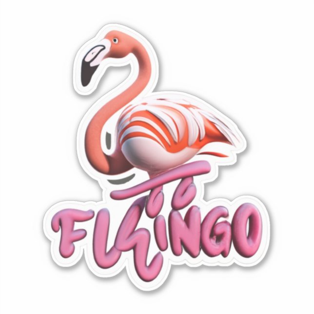 Flamingo Elevará seu estilo com adesivos (Frente)