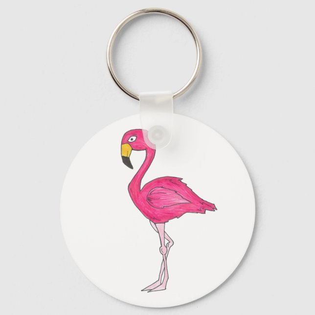 Flamingo Flamingos cor-de-rosa Chaveiro de aves tr (Frente)