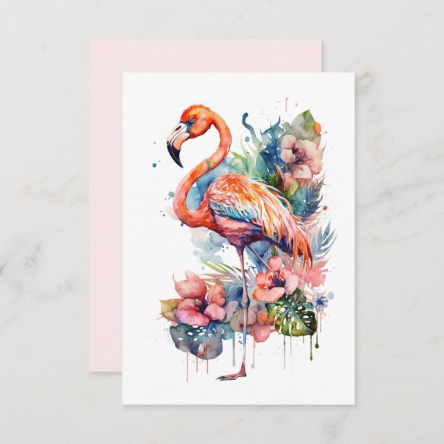 Flamingo Flat Card (Frente/Verso)