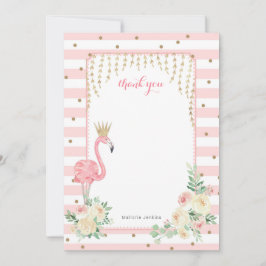 Flamingo Floral Rosa com cartões de agradecimentos