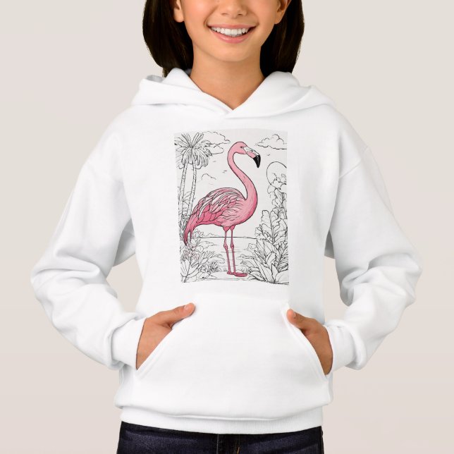 Flamingo Frenzy: Hoodie Pullover (Frente)