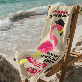 Flamingo Graduação Toalha de Praia Personalizada