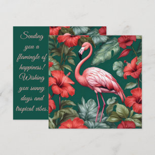 Flamingo Hibiscus Flores Emerald Green