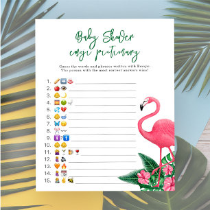 Flamingo - Jogo de imagem de emoji baby shower