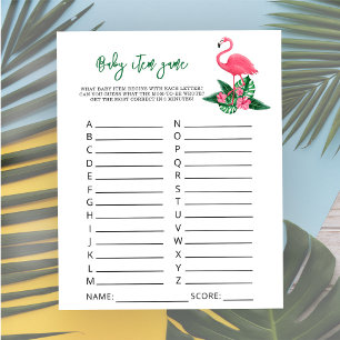 Flamingo - Jogo do Item do Bebê. Jogo do chá de fr