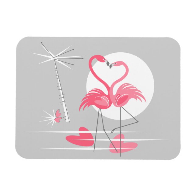 Flamingo Love flexível paisagem de ímã (Horizontal)