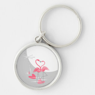 Flamingo Love Grand Moon premium chaveiro
