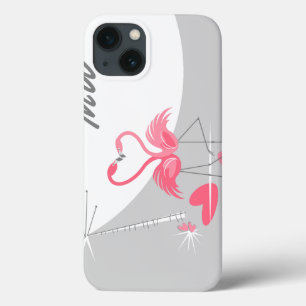 Flamingo Love Large Moon Monograma IPad case