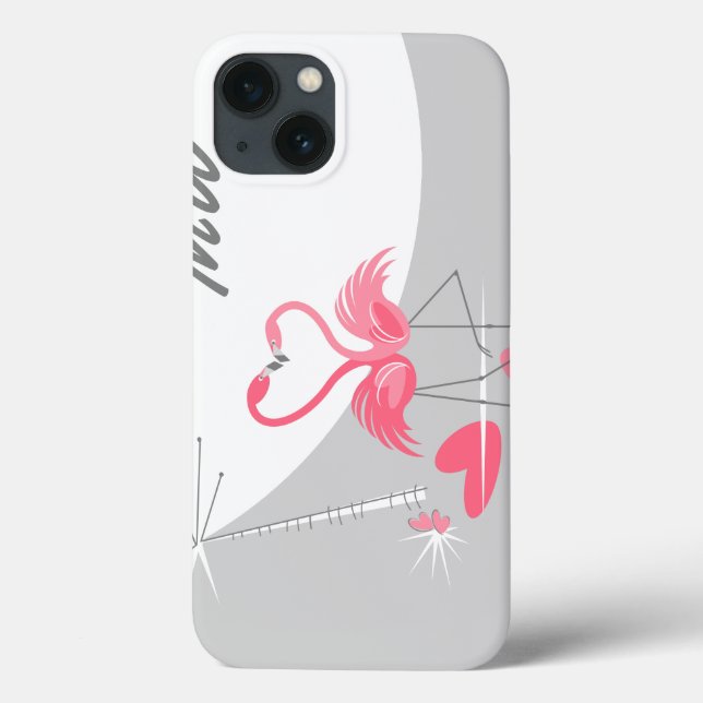 Flamingo Love Large Moon Monograma IPad case (Verso)
