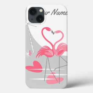 Flamingo Love Large Moon Name IPad case scape