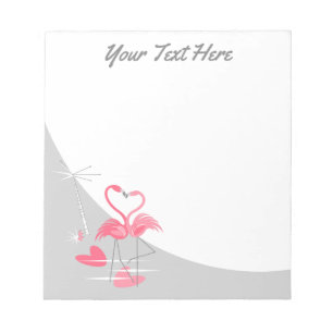 Flamingo Love Large Moon Text Bloco de Notas
