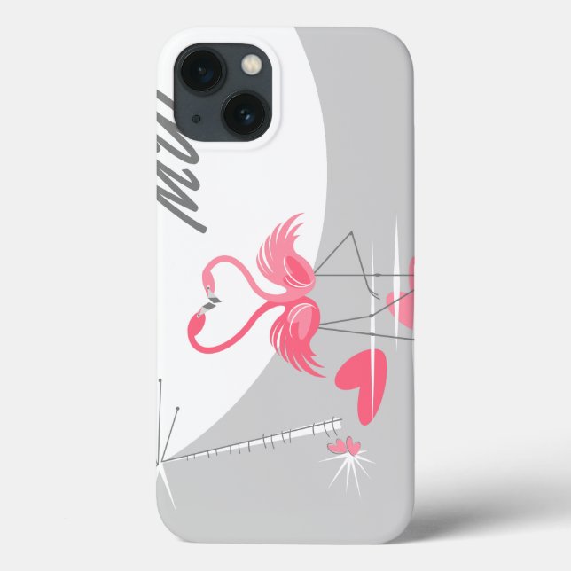 Flamingo Love Moon Monograma IPad Mini horizontal (Verso)