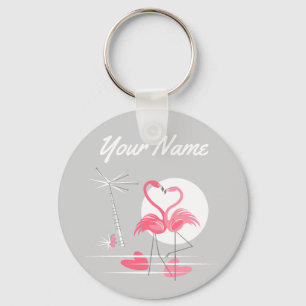 Flamingo Love Name chaveiro basic