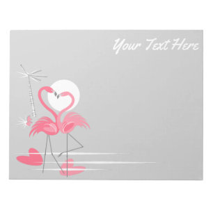 Flamingo Love Side Text, bloco de notas horizontal