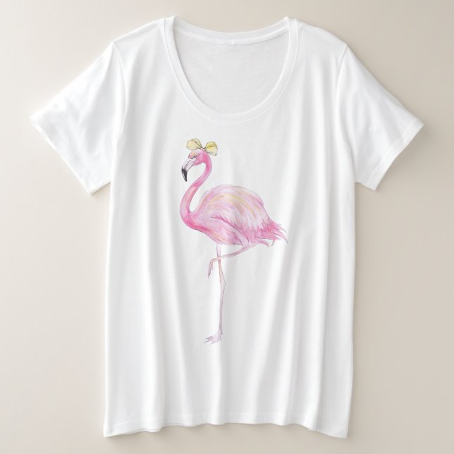 Flamingo mais o tamanho - camisa (Frente do Design)