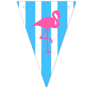 Flamingo nas bandeiras de faixa azul caribe