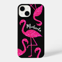 Flamingo neon cor-de-rosa brilha personalizar