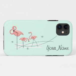 Flamingo Ocean Aqua Trio 'Name' capas de iphone